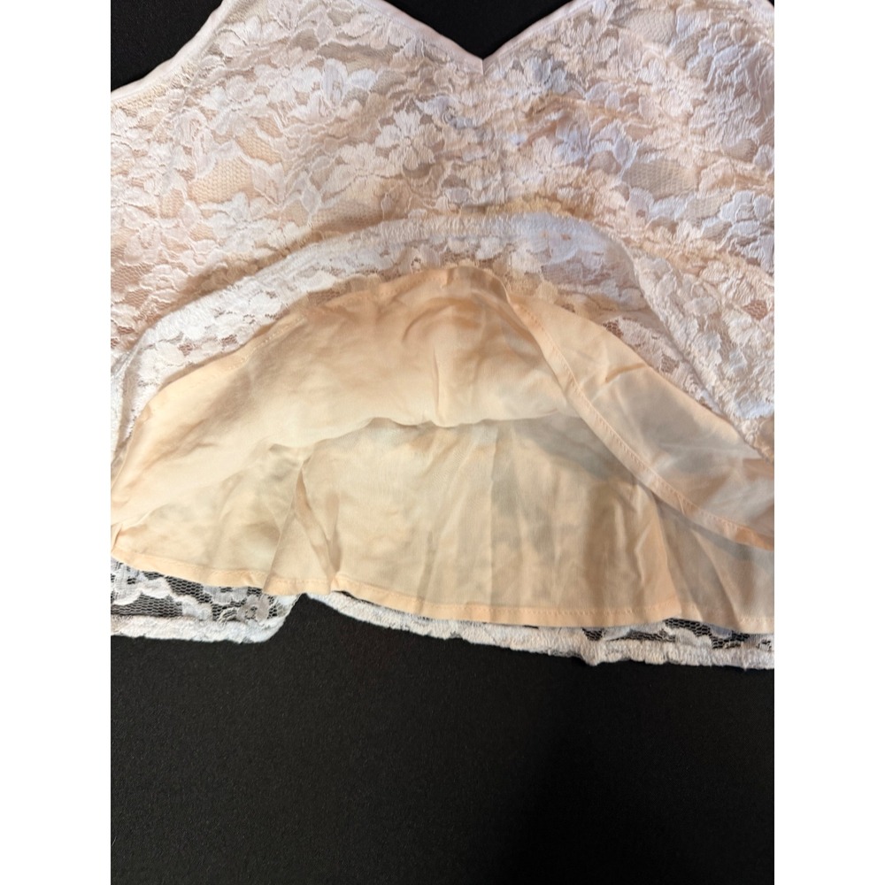 Abercrombie & Fitch Women Floral Lace Peplum Cami Small White Boho Coquette Y2K - Picture 10 of 14